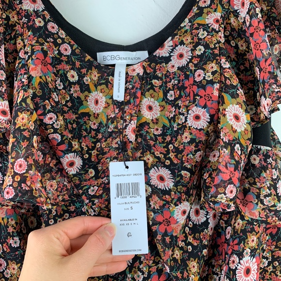 NWT BCBGeneration Great Outdoors Ruffle Dress - Picture 6 of 8